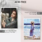 Golden State Art 50 Pack Acid-Free Clear Sleeves Storage Bags for 8.5x11 Mats, Pictures, 9" x 11 3/7" - Image 5