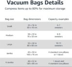 Amazon Basics Vacuum Storage Bags for Clothes, Space Saving Compression Storage Bags with Hand Pump, Heavy Duty, Stackable, Jumbo Size, Clear, 6-Pack - Image 4