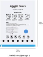 Amazon Basics Vacuum Storage Bags for Clothes, Space Saving Compression Storage Bags with Hand Pump, Heavy Duty, Stackable, Jumbo Size, Clear, 6-Pack - Image 7