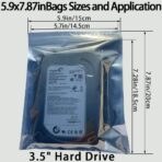 Antistatic Bags - 40pcs Mixed Sizes ESD Shielding Bags for Hard Drive HDD & Varieties of Electronic Devices - Image 5