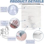 50 Pcs Shoe Bags for Travel,Large Transparent Travel Shoe Bags for Packing,Clear Plastic Drawstring Bags Shoe Dust Bags,Portable Shoes Organizers Pouch with Rope for Men and Women - Image 4
