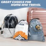 50 Pcs Shoe Bags for Travel,Large Transparent Travel Shoe Bags for Packing,Clear Plastic Drawstring Bags Shoe Dust Bags,Portable Shoes Organizers Pouch with Rope for Men and Women - Image 7