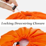 Nylon Laundry Bag - Locking Drawstring Closure and Machine Washable. These Bags will Fit a Laundry Basket or Hamper and Strong Enough to Carry up to Three Loads of Clothes. (Orange) - Image 7