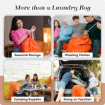 Nylon Laundry Bag - Locking Drawstring Closure and Machine Washable. These Bags will Fit a Laundry Basket or Hamper and Strong Enough to Carry up to Three Loads of Clothes. (Orange) - Image 8