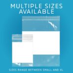 GPI - 3" x 5" - Bulk Pack of 100, 4 Mil Thick, Heavy Duty, Clear Plastic Reclosable Zip Bags, With Write-on White Block for Labeling, Strong & Durable Poly Baggies With Resealable Zipper Top Lock. - Image 7