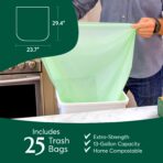 Cleanomic Compostable* Trash Bags with Drawstring (13 Gallon, 25 Units, Tall), BPI Certified For Kitchen Compost - Image 6