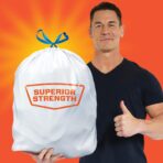 Hefty Strong White 13 Gallon Trash Bags with Drawstrings, Unscented Tall Kitchen Trash Bags, Resists Leaks, Punctures, and Tears, Durable Closure, 120 Ct. - Image 5