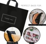 Purple Q Crafts Thank You Bags for Business Black Plastic Bags 50 Pack with Soft Loop Handle - Image 5