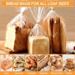 vivinin 70 Pack Bread Bags & 100 Pack Ties, 8" x 4" x 18" Clear Bread Bags for Homemade Bread, Reusable Plastic Bread Storage Bags for Bakers, Bakery Owners - Image 7