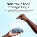 Vove Compostable Quart Bags 30 Ct – PFAS-Free, BPI Certified, Freezer Safe with Airtight Seal for Leftovers & Meal Prep, Plant-Based - Image 3