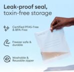 Vove Compostable Quart Bags 30 Ct – PFAS-Free, BPI Certified, Freezer Safe with Airtight Seal for Leftovers & Meal Prep, Plant-Based - Image 5