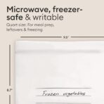 Vove Compostable Quart Bags 30 Ct – PFAS-Free, BPI Certified, Freezer Safe with Airtight Seal for Leftovers & Meal Prep, Plant-Based - Image 6
