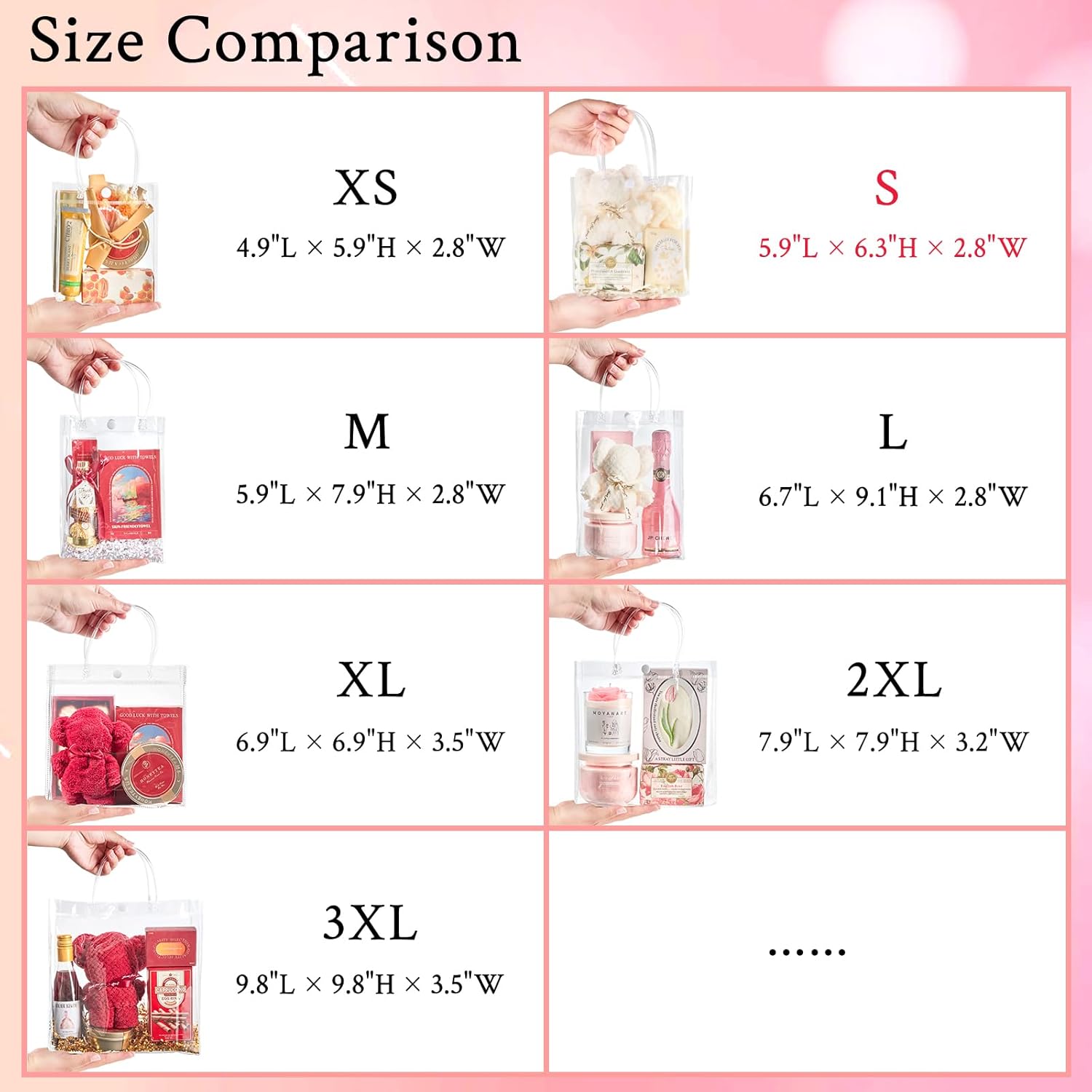 Mauproy 30 Pack Clear Gift Bags with Handles, Party Favor Bags with Ribbons and Tags, Reusable Goodie Tote Bags for Mother's Day Wedding Baby Shower (5.9” x 6.3” x 2.8") - Image 8