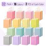 Mr. Pen- Paper Gift Bags with Handles, 32 Pack, 8.3" x 5.9" x 3.1", 16 Pastel Colors, Small Gift Bags with Handles, Party Favor Bag, Christmas Gift Bag - Image 3