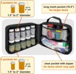 Large Pill Bottle Organizer - 10 Pockets Medicine Bag for Travel & Home Storage - Black - Image 3