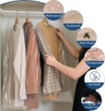 50 Pack 23.6"x70" Garment Bags for Hanging Clothes, Thick Clear Plastic Dry Cleaning Covers for Closet Storage & Travel - Image 5