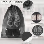 10 Pcs Portable Travel Shoe Bags, 17.3 x 12.6 Inches Waterproof Non-Woven Shoe Organizers Storage Bags, Large Drawstring Shoes Pouch Packing Organizers with Rope for Men, Women, Children - Image 4