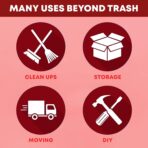 Contractor Garbage Bags 55 Gallon Heavy Duty | 50 Count | Construction Bags Heavy Duty with Ties | 55-60 Gallon Trash Bag for Contractors - Image 7