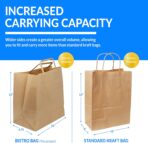 Reli. Kraft Paper Bags w/Handles (100 Pcs, Bulk) (Large 10"x6.75"x12") Brown Paper To Go/Take Out/Restaurant/Bags with Handles, Shopping Bags, Retail, Gifts | 25% larger than 10"x5"x13" - Image 3