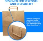 Reli. Kraft Paper Bags w/Handles (100 Pcs, Bulk) (Large 10"x6.75"x12") Brown Paper To Go/Take Out/Restaurant/Bags with Handles, Shopping Bags, Retail, Gifts | 25% larger than 10"x5"x13" - Image 4