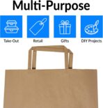 Reli. Kraft Paper Bags w/Handles (100 Pcs, Bulk) (Large 10"x6.75"x12") Brown Paper To Go/Take Out/Restaurant/Bags with Handles, Shopping Bags, Retail, Gifts | 25% larger than 10"x5"x13" - Image 7