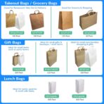 Reli. Kraft Paper Bags w/Handles (100 Pcs, Bulk) (Large 10"x6.75"x12") Brown Paper To Go/Take Out/Restaurant/Bags with Handles, Shopping Bags, Retail, Gifts | 25% larger than 10"x5"x13" - Image 8