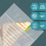 PAMI Fold Top Sandwich Bags [200 Pieces], Disposable Plastic Sandwich Bags No Zipper, Easy Open Fold Top Baggies for Lunch, Snacks, Fruits - Image 4
