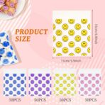 200 Pack Goodie Bags Sealable Treat Bags – 6x6 Inch Plastic Gift Bags, Resealable Party Favor Bags with Happy Face Print for Candy, Snacks, Gifts, Events & Celebrations - Image 3