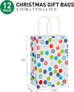 SUNCOLOR 12 Pack Small Christmas Gift Bags, 7.9 × 5.12 × 3.15 Inch, 6 Festive Designs with Handles, Paper Holiday Gift Bags for Christmas Parties, Presents and Holiday Decorations (2 of Each Design) - Image 4