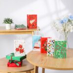 SUNCOLOR 12 Pack Small Christmas Gift Bags, 7.9 × 5.12 × 3.15 Inch, 6 Festive Designs with Handles, Paper Holiday Gift Bags for Christmas Parties, Presents and Holiday Decorations (2 of Each Design) - Image 5