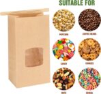 Moretoes 100pcs Small Bakery Cookie Bags with Window, Brown Kraft Paper Bags for Homemade Bread Cookie, 3.5x2.2x6.7in Tin Tie Tab - Image 7