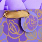 Hallmark 13" Large Gift Bag with Tissue Paper (Purple Flowers, Gold Accents) for Birthdays, Mother's Day, Bridal Showers, Weddings, Retirements, Anniversaries, Engagements, Any Occasion - Image 7