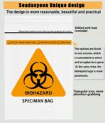 500pcs 6x9.8in/15x25cm Biohazard Specimen Bags, Laboratory Sample Bag with Biohazard Logo Printing, Ziplock Top with Outside Pocket Paperwork Pouch - Image 5