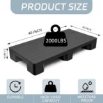 1 Pcs Plastic Pallet for Basement Storage Easy Stack Lightweight Floor Pallet Display Flooring Room Supermarket Christmas, Support up to 2000 Lbs (40'' L X 20'' W X 5.5'' H,Black) - Image 3
