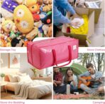 6 Pack Extra Heavy Duty Large Moving Bags with Comfortable Handle & Strong Zipper,Storage Totes for Space Saving Moving Storage College Supplies Alternative to Moving Box,Pink - Image 8