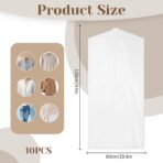 10 Pcs Garment Bags 60 x 120 cm Plastic Garment Bags Dry Cleaner Bags Plastic Clear Garment Bags For Hanging Clothes Garment Covers for Dry Cleanerhome Storage Travel - Image 3