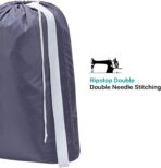 HOMEST 2 Pack XL Nylon Laundry Bag with Strap, Large Dirty Garments Organizer, Easy Fit a Hamper or Clothing Basket, Can Carry Up to 4 Loads of Clothes, Grey - Image 5