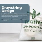 Matter Compostable 13 Gallon Tall Kitchen Trash Bags with Drawstring, Eco-Friendly, Unscented, Durable, Leak-Resistant, 60 Count - Image 4