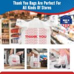 Fuxury 500 Count - Thank You Plastic T-shirt Bags White with Handles (11.5" x 6.5" x 21"), Grocery, Take Out, To Go, Restaurants, Convenience Store,Retail Shopping Bags in Bulk for Small Business - Image 6