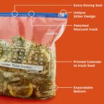 Hefty Calendar Slider Gallon Freezer Bags, 1 Gallon Size Slider Bags with Stand and Fill Expandable Bottoms, Helps Prevent Freezer Burn, 25 Count (Pack of 4) - Image 5