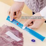Sous Vide Bags 31 Pcs (24 Pcs Vacuum Zipper Bags & 2 Seal Clips & 5 Air Valves),Reusable BPA Free Vacuum Sealer Bags Vacuum Food Storage Bags for Cooking/Food Storage/Microwave Heating - Image 5