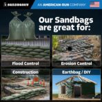 Sandbaggy - Heavy Duty Empty Sandbags For Flooding (14" X 26") - Poly Sand Bags For Flood Barrier, Weight, Construction, Earth Bag Homes - Reusable, UV Resistant - Tie Strings Attached (10 Bags) - Image 8