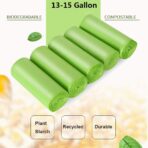 13-15 Gallon Trash Bags Plant Based Garbage Bags Recycling Unscented Tall Kitchen Trash Bags for Kitchen, Yard, Lawn,Office(75 Counts, Green) - Image 6