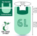 GREENER WALKER 100% Compostable Trash Bags with Tie Handles, 1.6 Gallon-150Bags, Food Scrap Kitchen Waste Bags with EN13432 Certified - Image 6