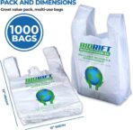 Biodegradable Thank You Bags | 1000 Count - Bulk | Extra Thick, Strong, Recyclable, & Reusable | 100% Biodegradable Shopping Bags, Grocery/Restaurant/Supermarket | 12" x 6.5" x 22" | Made in USA - Image 6