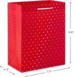 Hallmark 9" Christmas Gift Bags (6 Medium Bags, 3 Designs: Red Polka Dot, Colorful Trees, Navy Snowflake) for Holiday Partes, Winter Weddings, Birthdays - Image 4