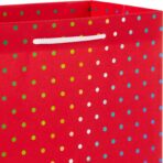 Hallmark 9" Christmas Gift Bags (6 Medium Bags, 3 Designs: Red Polka Dot, Colorful Trees, Navy Snowflake) for Holiday Partes, Winter Weddings, Birthdays - Image 5