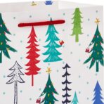 Hallmark 9" Christmas Gift Bags (6 Medium Bags, 3 Designs: Red Polka Dot, Colorful Trees, Navy Snowflake) for Holiday Partes, Winter Weddings, Birthdays - Image 6