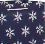 Hallmark 9" Christmas Gift Bags (6 Medium Bags, 3 Designs: Red Polka Dot, Colorful Trees, Navy Snowflake) for Holiday Partes, Winter Weddings, Birthdays - Image 7