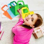 30 Pack Non Woven Party Favor Bags, 9.8'' Small Reusable Kids Tote Bags with Handles, Rainbow Party Favor Goodie Bags for Kids Birthday - Image 7